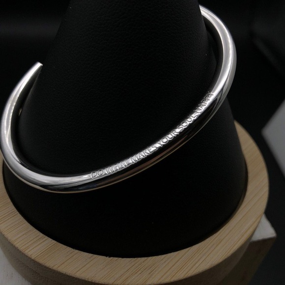 SL Inspirational Bracelet Do What Makes Your Soul Happy Smiley Face Cuff - Picture 3 of 9